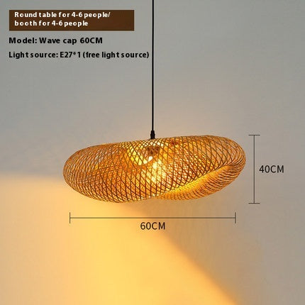 NaturaWeave Bamboo Hat Pendant Lamp