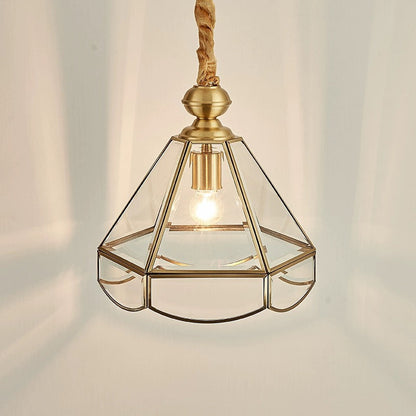 CopperGlow Heritage Glass Pendant Chandelier