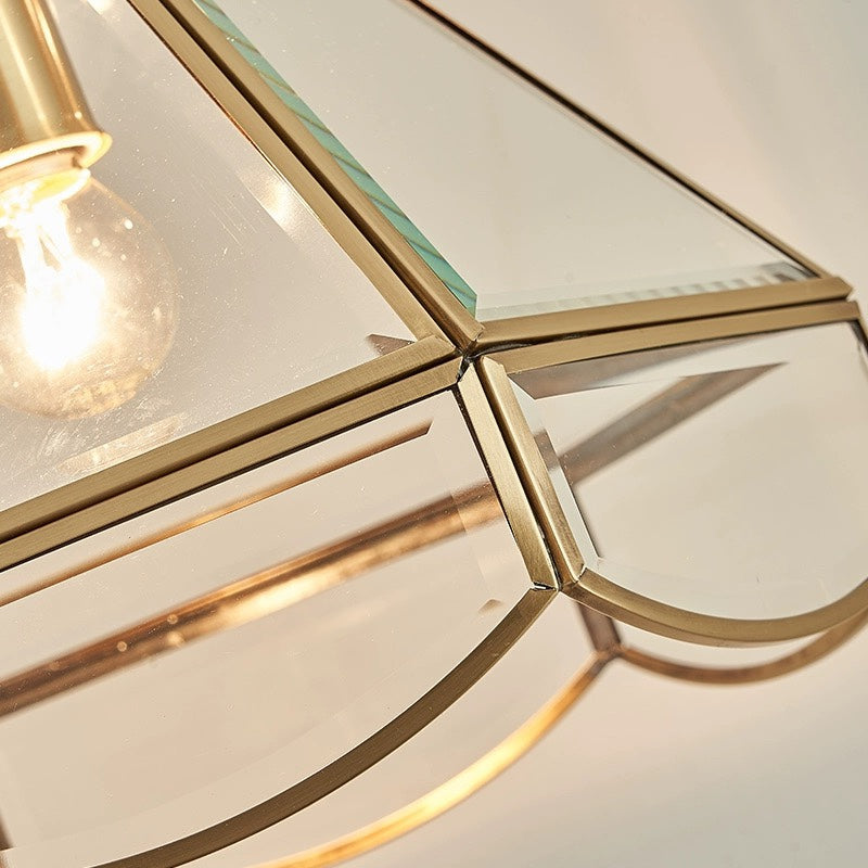 CopperGlow Heritage Glass Pendant Chandelier