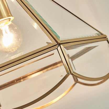 CopperGlow Heritage Glass Pendant Chandelier