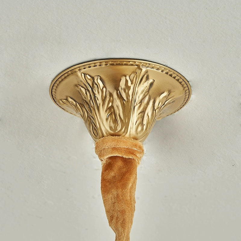 CopperGlow Heritage Glass Pendant Chandelier