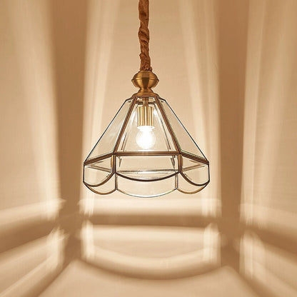 CopperGlow Heritage Glass Pendant Chandelier