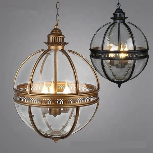 IronSphere Vintage Glass Orb Chandelier