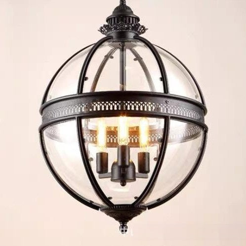 IronSphere Vintage Glass Orb Chandelier