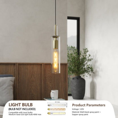 LumaStria Glass Gold Trio Pendant Set