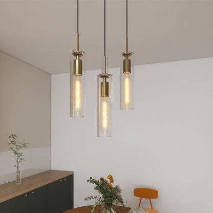 LumaStria Glass Gold Trio Pendant Set