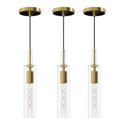 LumaStria Glass Gold Trio Pendant Set