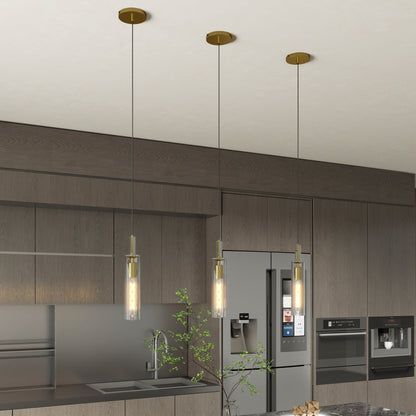 LumaStria Glass Gold Trio Pendant Set