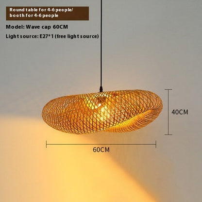 NaturaWeave Bamboo Hat Pendant Lamp
