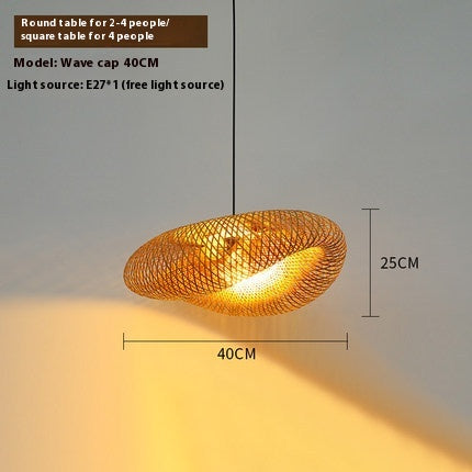 NaturaWeave Bamboo Hat Pendant Lamp