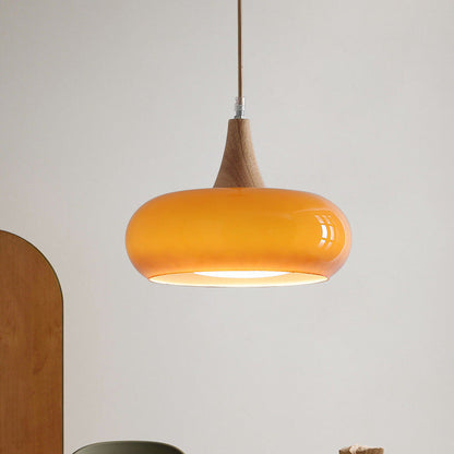 Nordic CreamWood Glass Pendant Chandelier