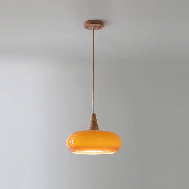Nordic CreamWood Glass Pendant Chandelier