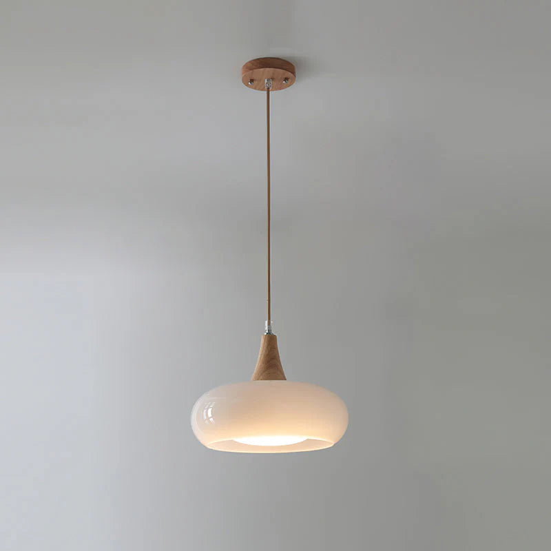 Nordic CreamWood Glass Pendant Chandelier