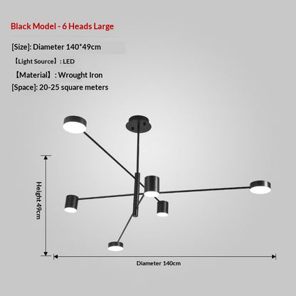 NordicArc Contemporary Iron Chandelier