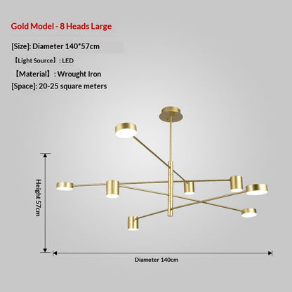 NordicArc Contemporary Iron Chandelier