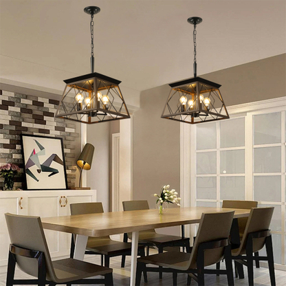RusticFrame Four-Light Farmhouse Chandelier