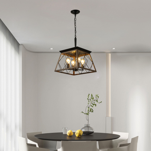 RusticFrame Four-Light Farmhouse Chandelier