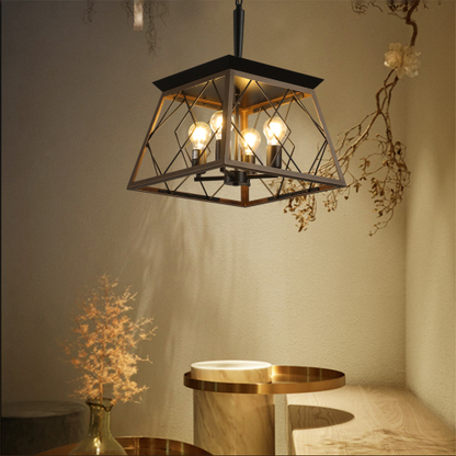 RusticFrame Four-Light Farmhouse Chandelier