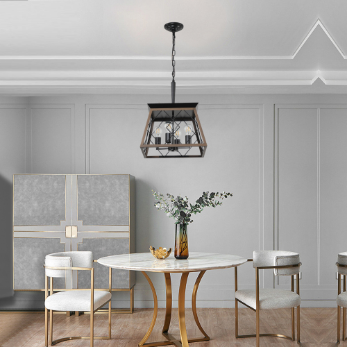 RusticFrame Four-Light Farmhouse Chandelier