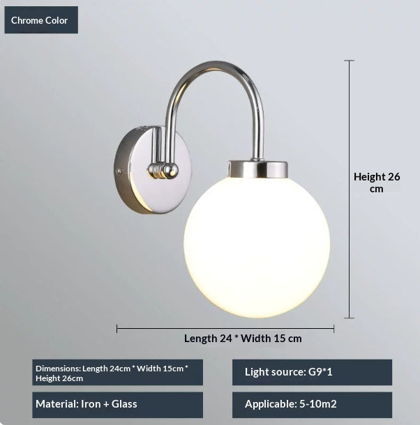 WabiGlow Frosted Glass Wall Lamp